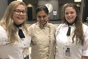 Student chefs with Chef Maneet Chauhan
