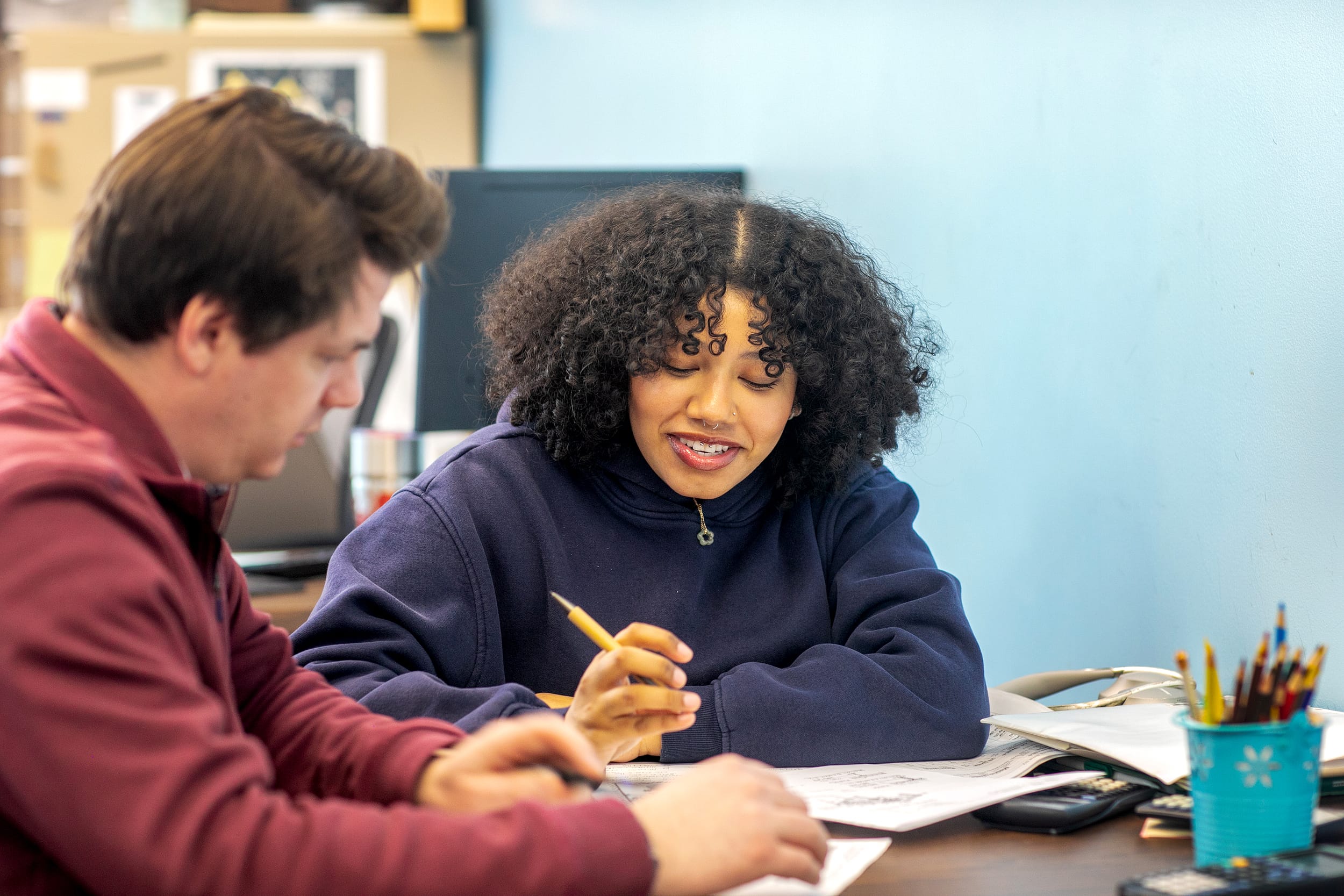 student learning from instructor