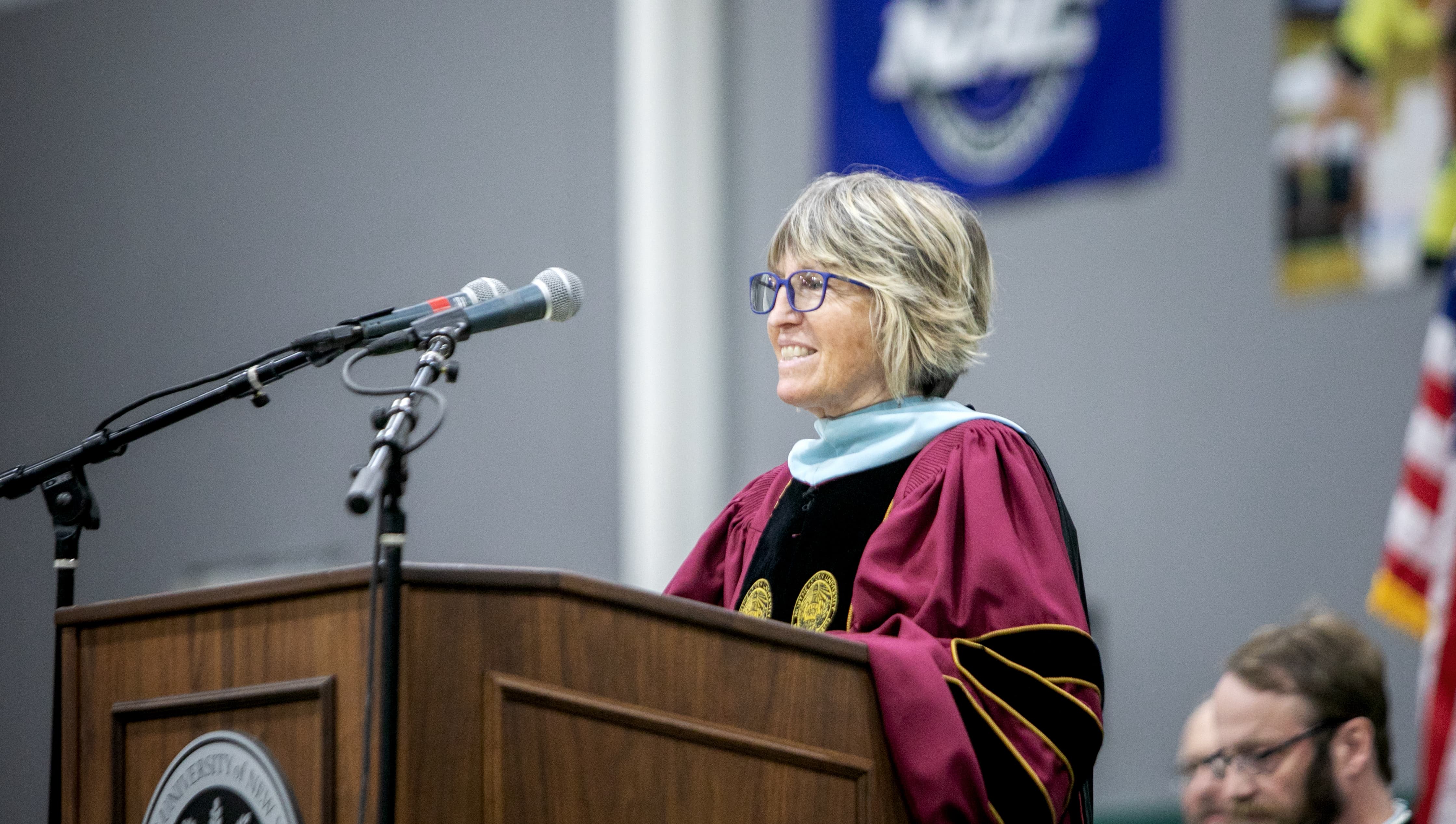 Mary Bondoff at podium